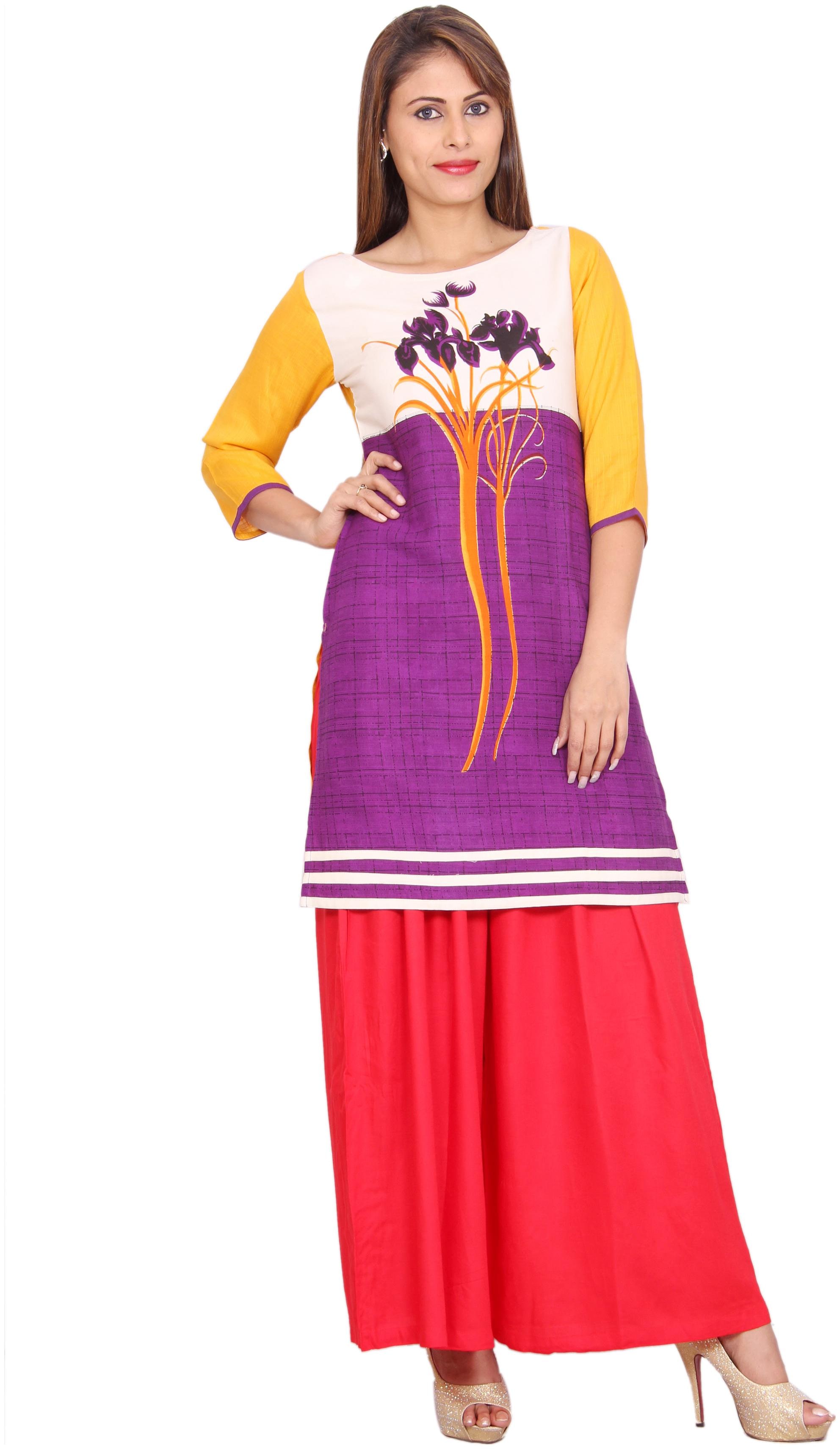 

Avanya Women Rayon Straight Kurta with Palazzo