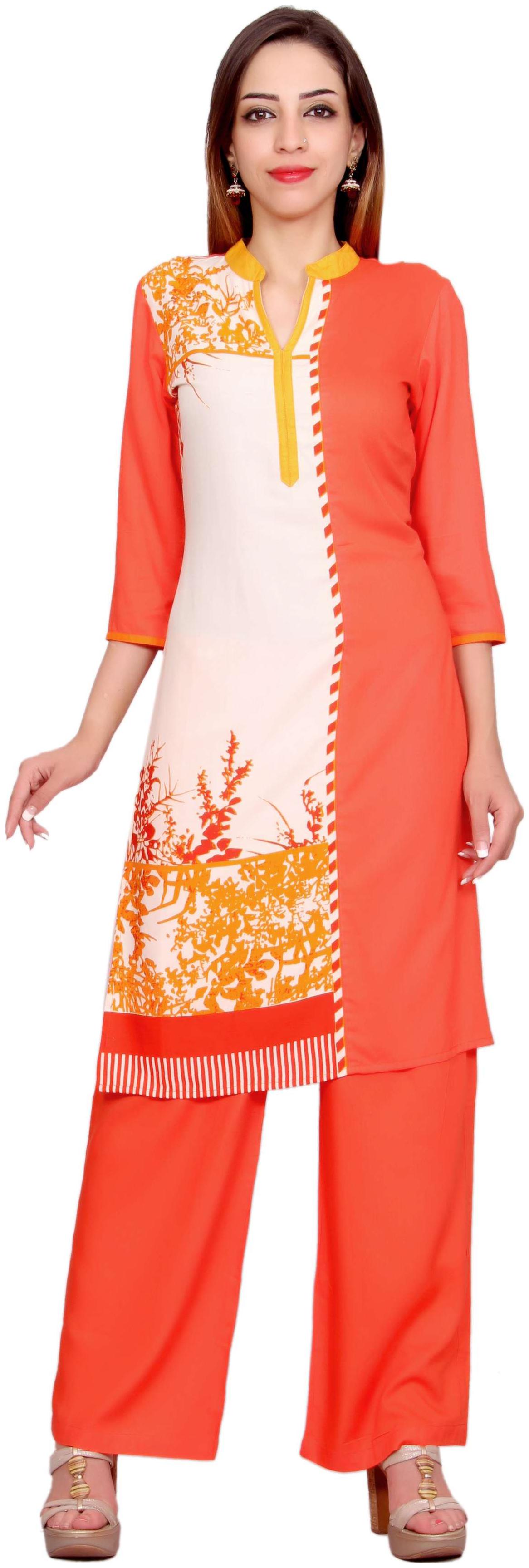 

Avanya Women Pink Printed Straight Kurta