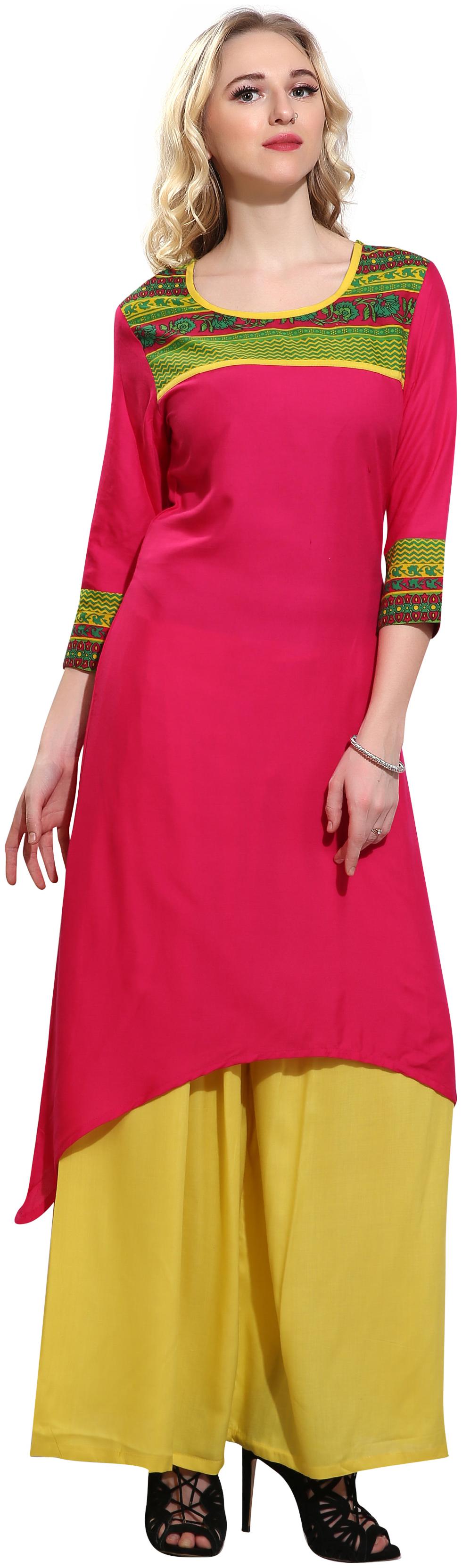 

Avanya Women s Solid Rayon A-Line Kurta