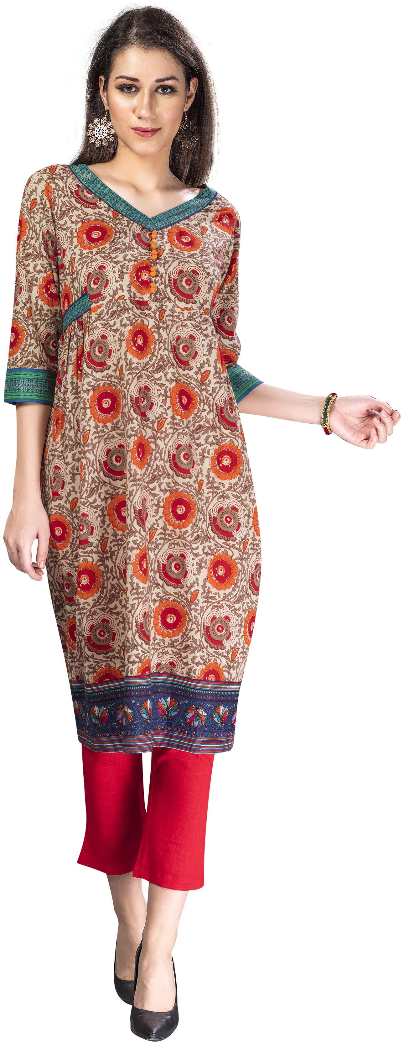 

Avanya Women Cotton A-Line Kurta with Pant