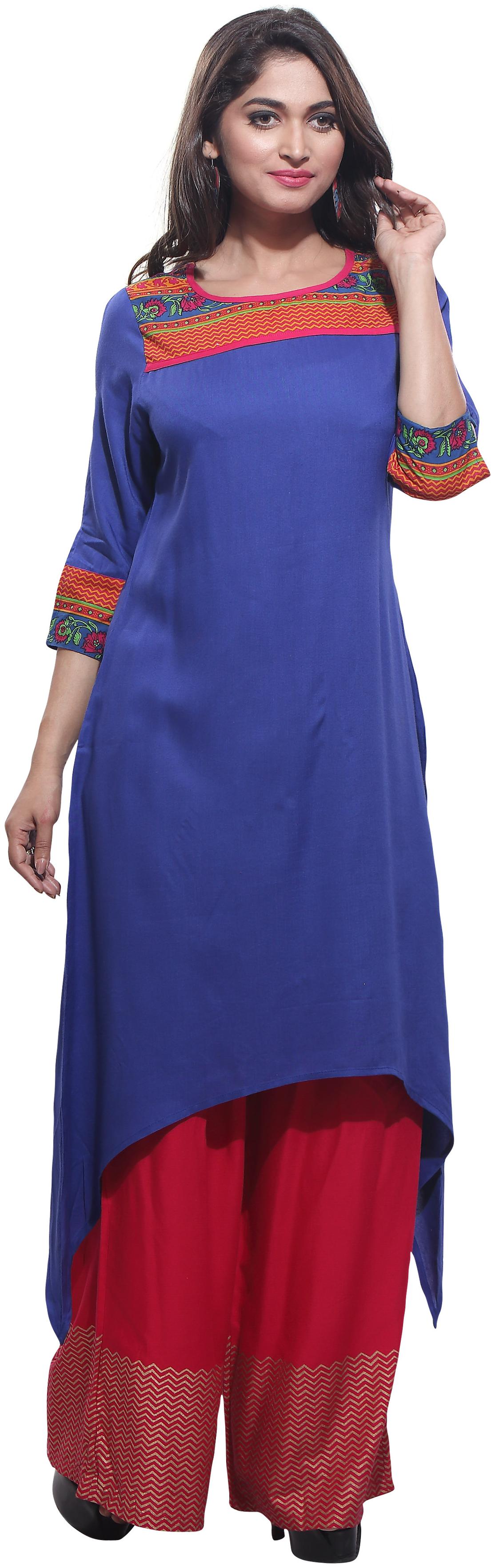 

Avanya Women s Solid Rayon A-Line Kurta