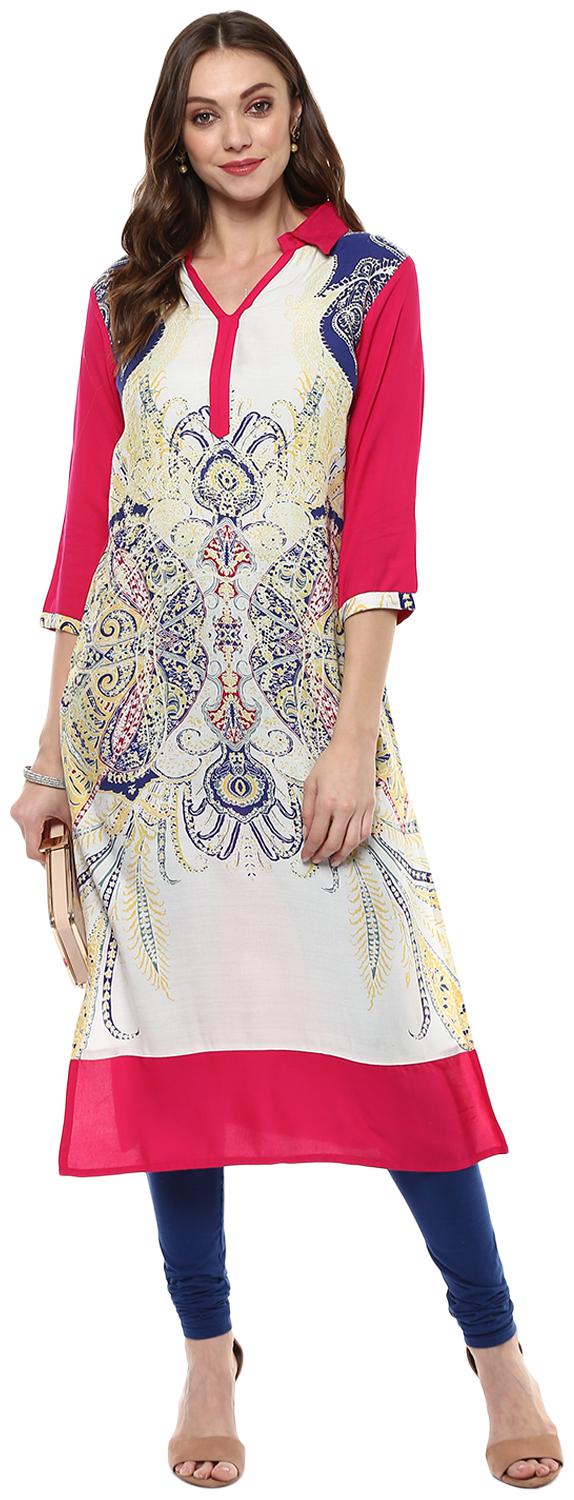 

Avanya Women Multi Printed Straight Kurta
