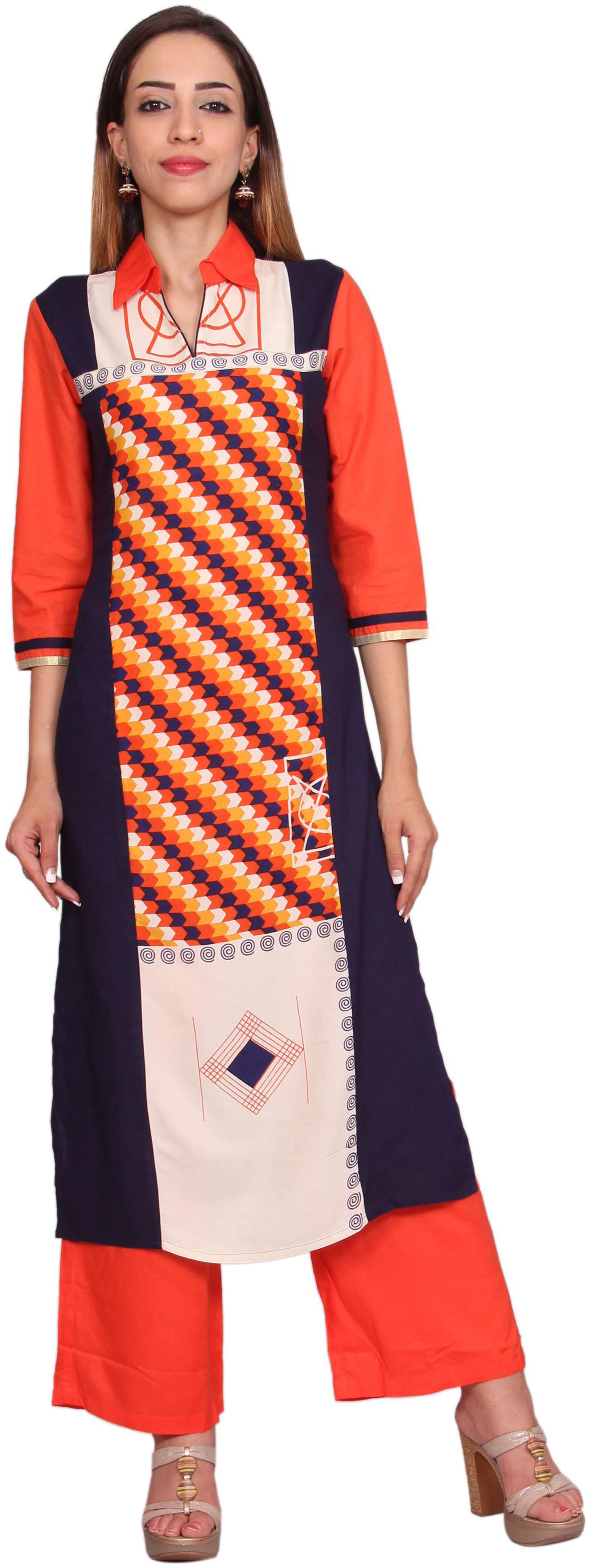 

Avanya Women Rayon Straight Kurta with Palazzo