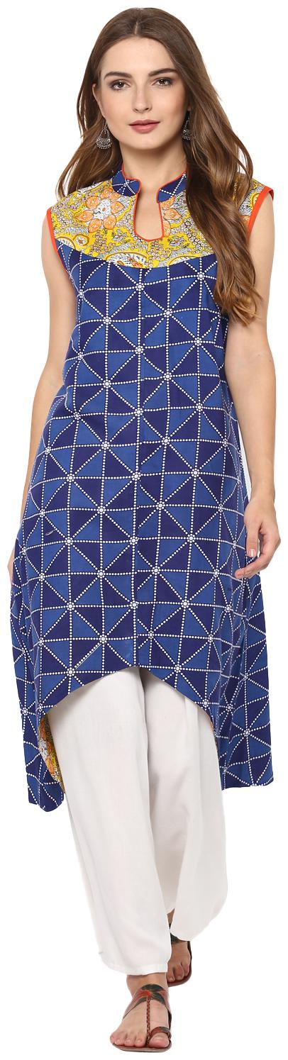 

Avanya Women Cotton High-Low Kurta with Palazzo