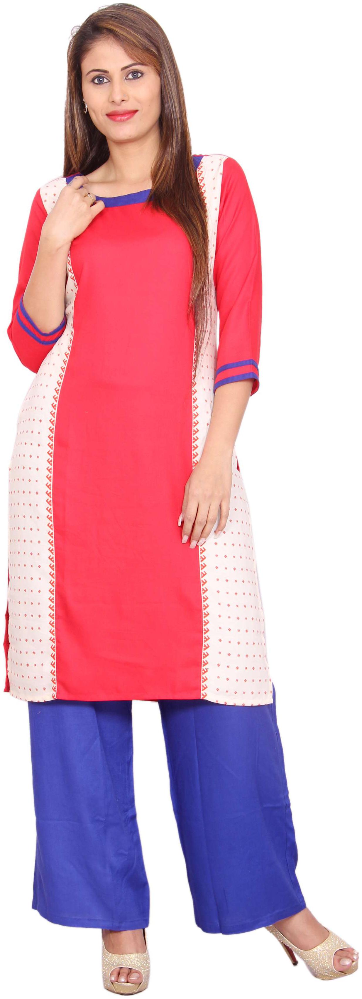

Avanya Women Pink Solid Straight Kurta