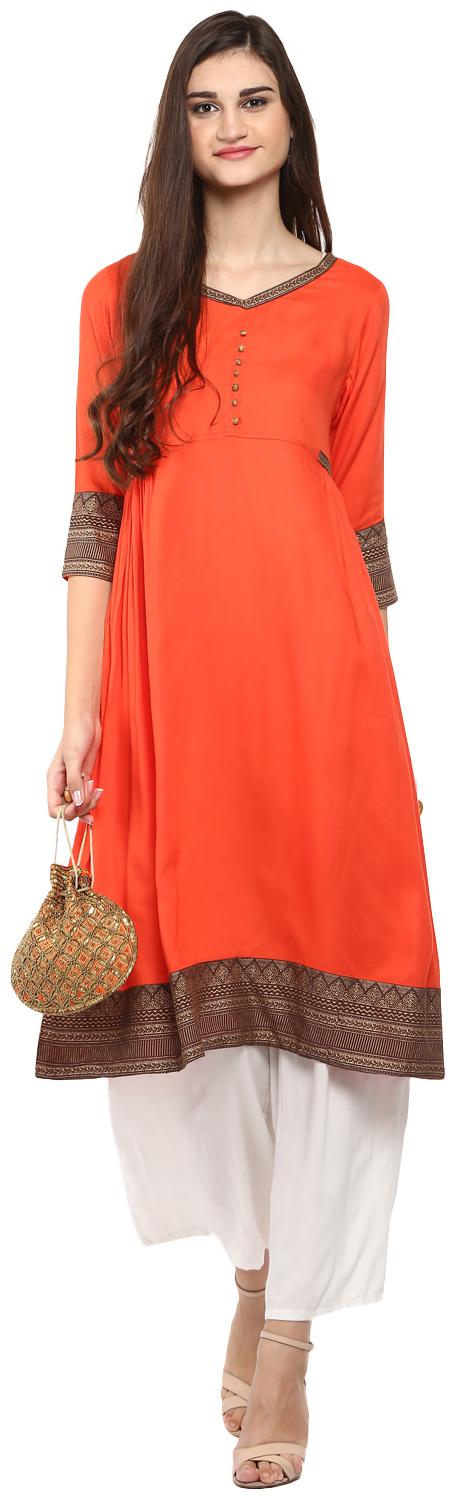 

Avanya Women Rayon A-Line Kurta with Palazzo