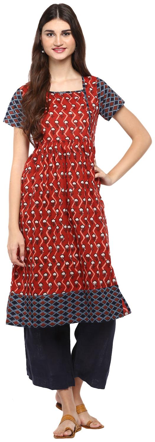 

Avanya Women Cotton A-Line Kurta with Palazzo