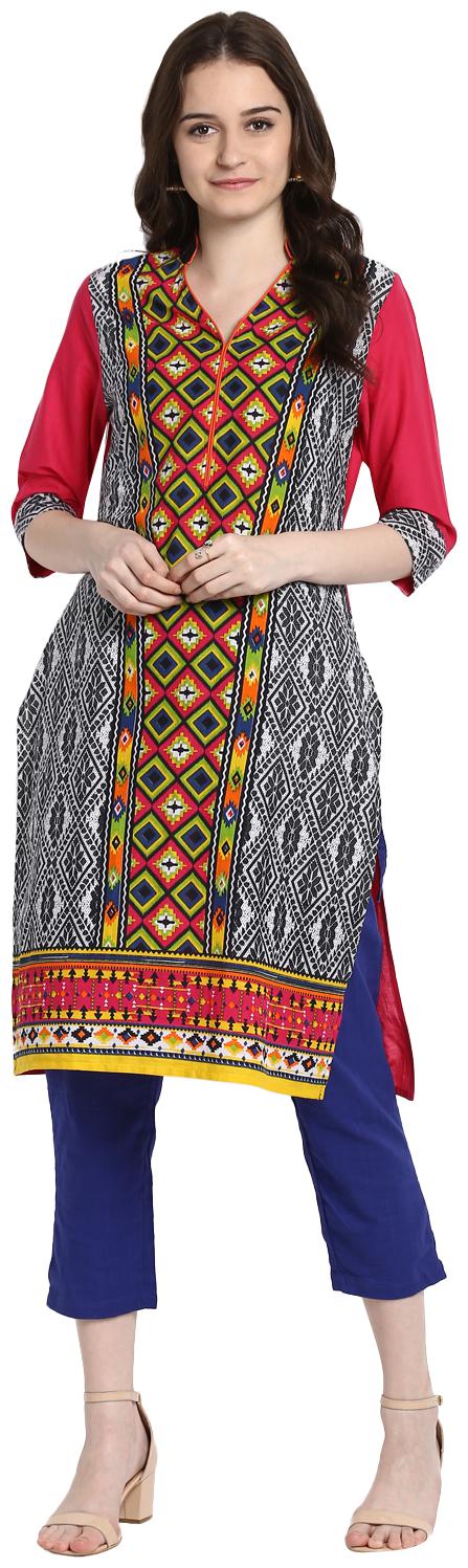 

Avanya Women Multi Printed Straight Kurta