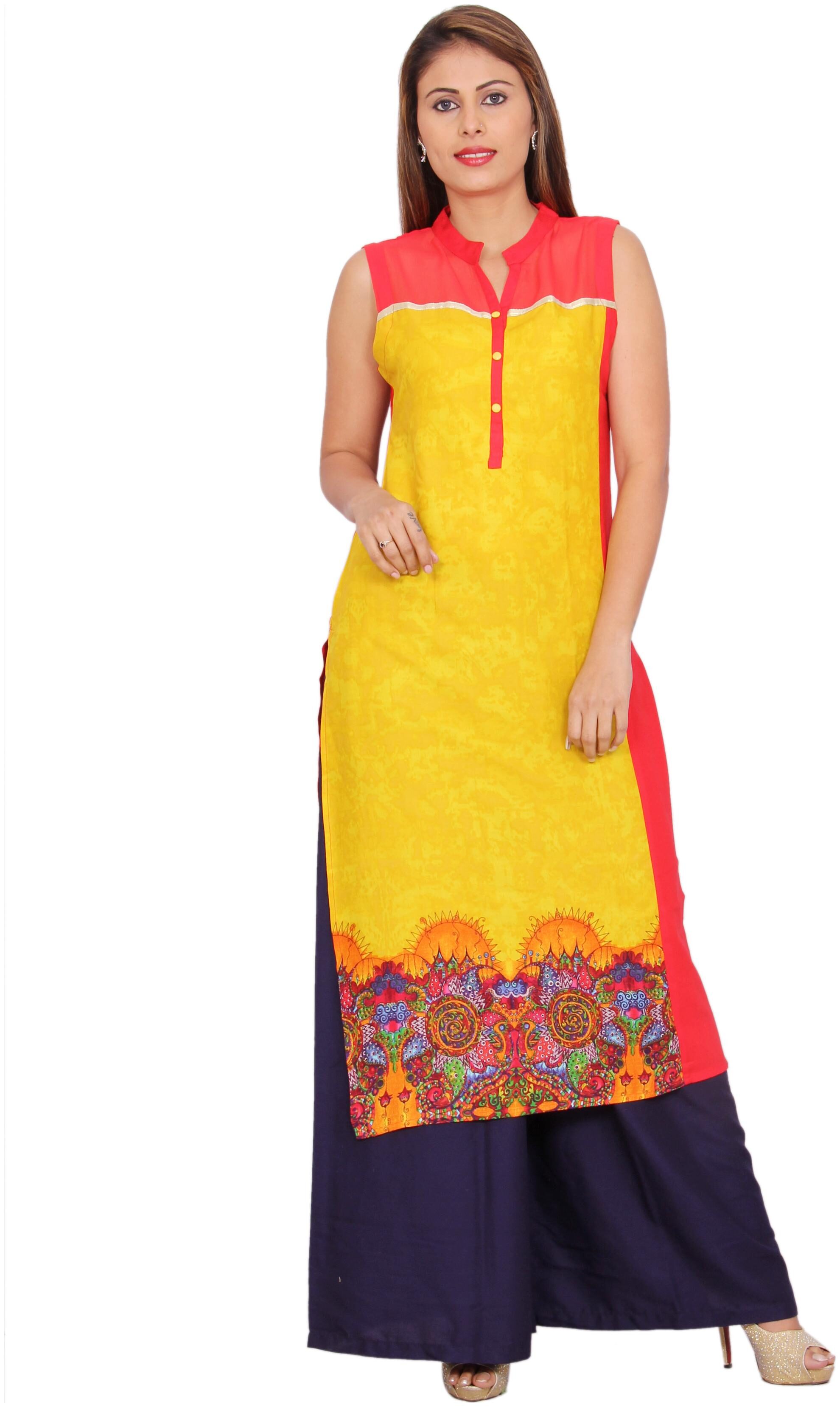 

Avanya Women Rayon Straight Kurta with Palazzo