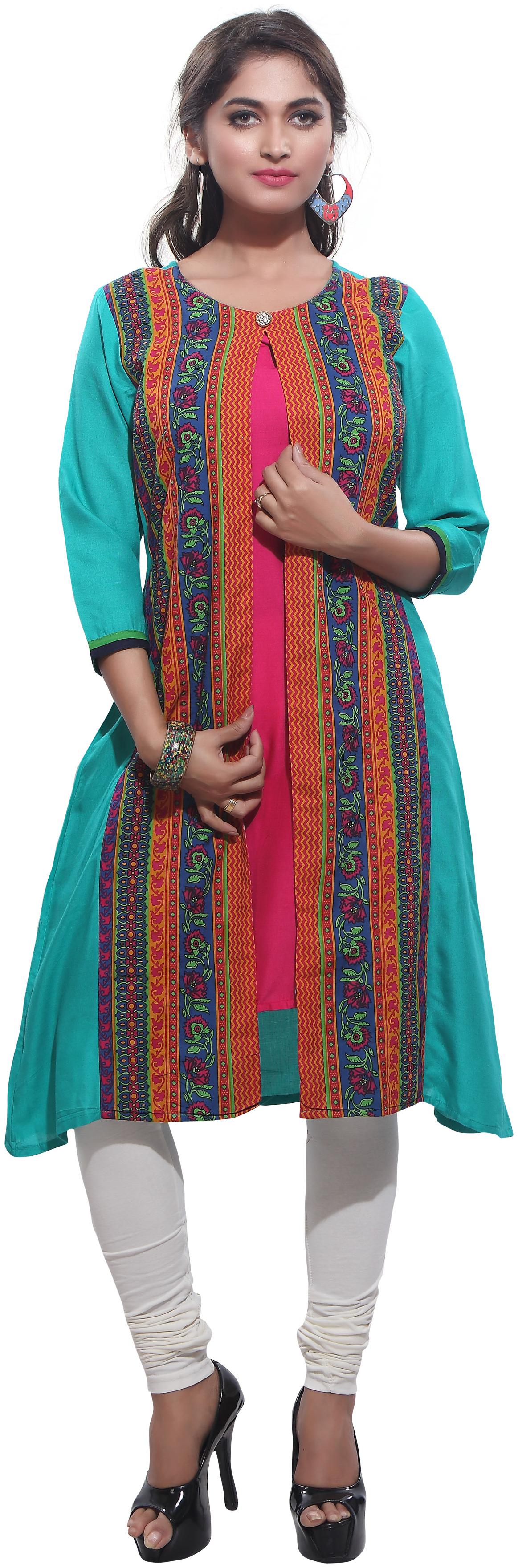 

Avanya Women Rayon A-Line Kurta with Legging
