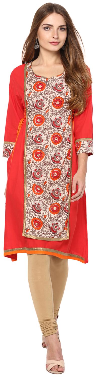 

Avanya Women s Printed Cotton A-Line Kurta