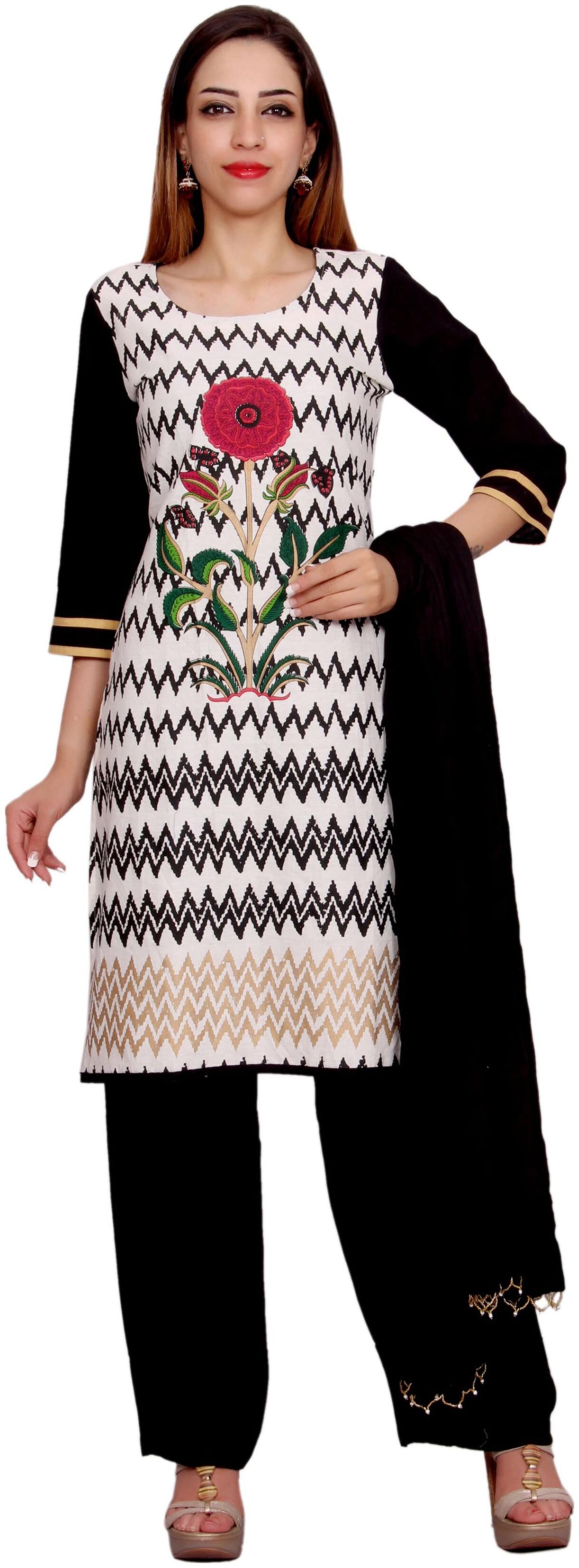 

Avanya Women Cotton Straight Kurta with Palazzo Dupatta Set