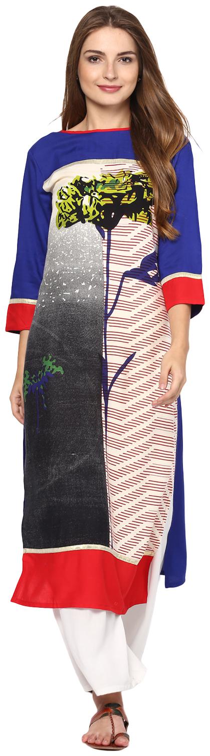 

Avanya Women Multi Printed Straight Kurta