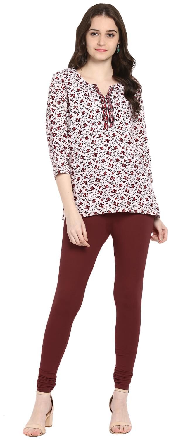 

Avanya Women White Printed Straight Kurta
