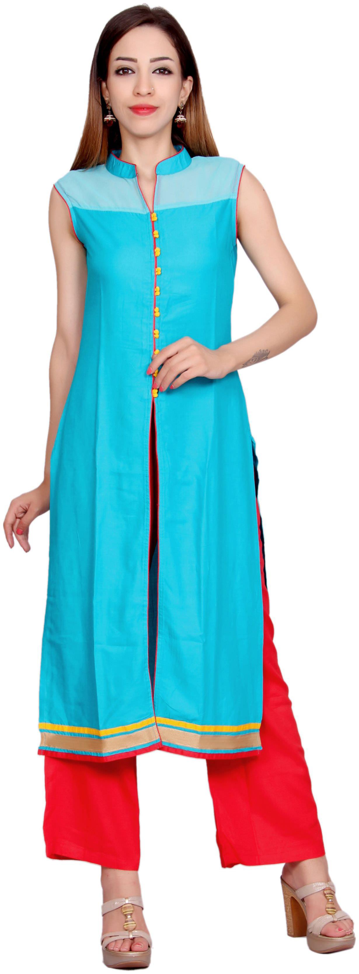 

Avanya Women Rayon Straight Kurta with Palazzo