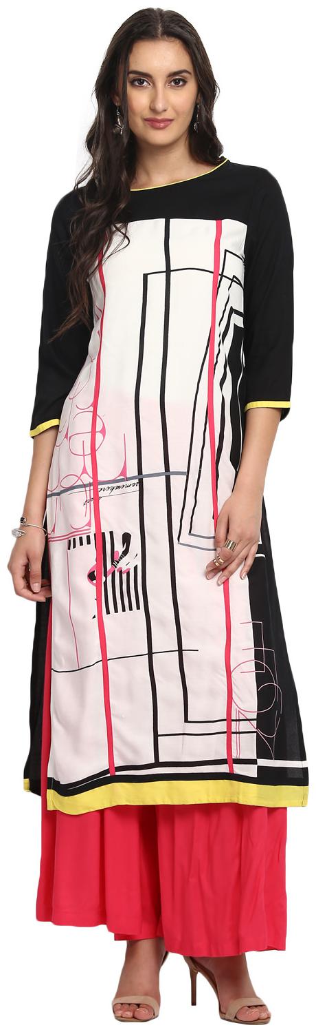 

Avanya Women Rayon Straight Kurta with Palazzo