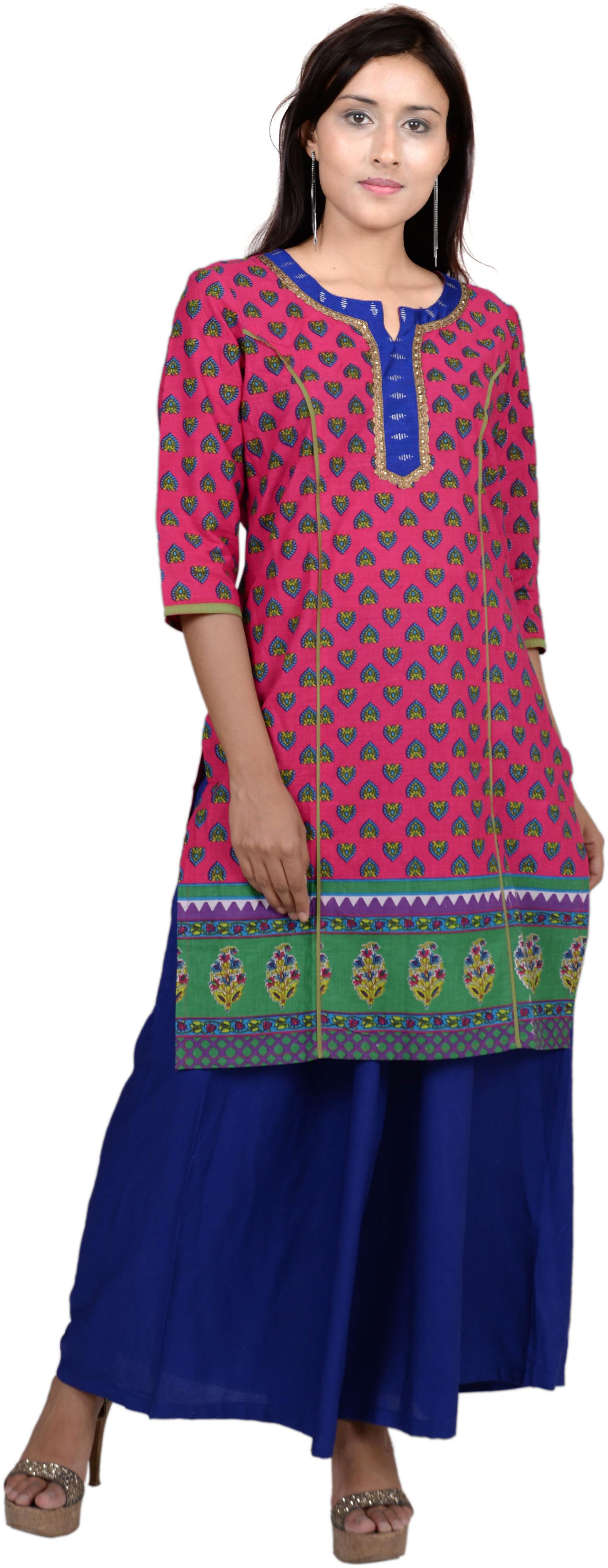 

Avanya Women Cotton Straight Kurta with Palazzo
