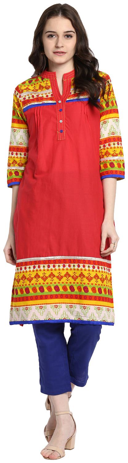 

Avanya Women Cotton Straight Kurta with Pant