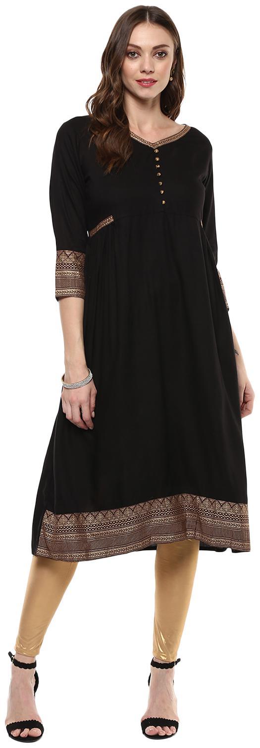 

Avanya Women s Plain Rayon A-Line Kurta