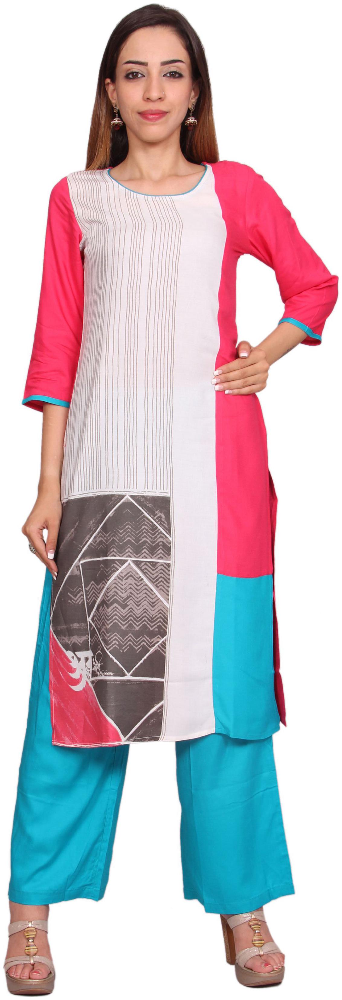 

Avanya Women Rayon Straight Kurta with Palazzo