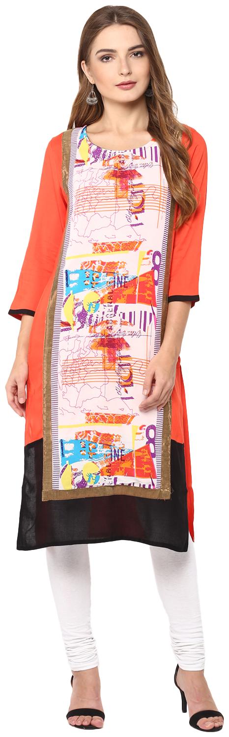 

Avanya Women Rayon Straight Kurta with Legging