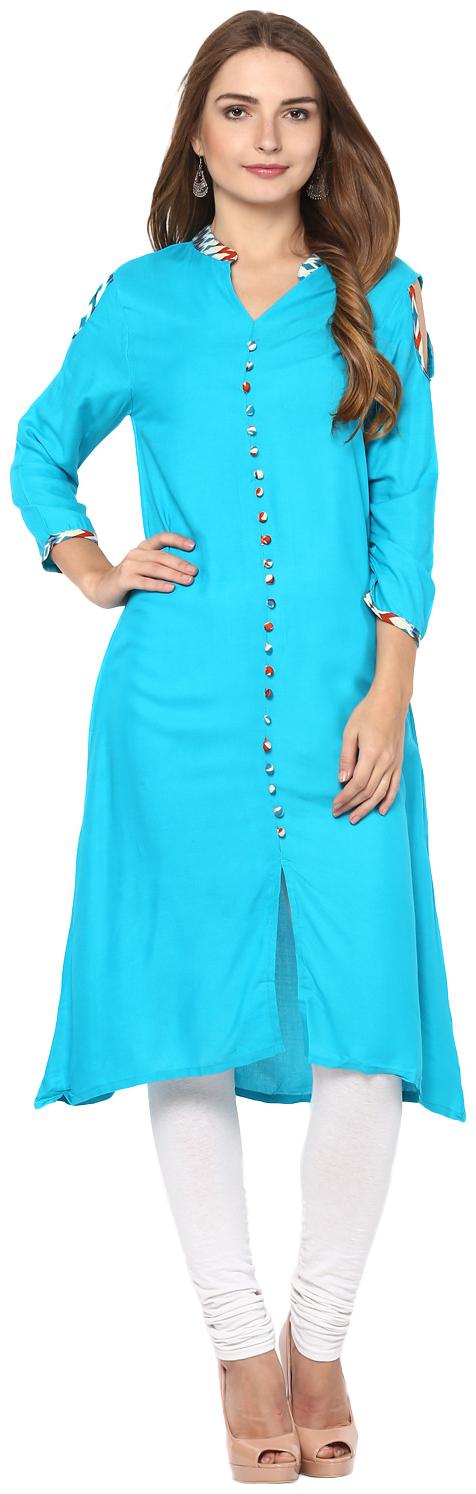 

Avanya Women Rayon A-Line Kurta with Legging