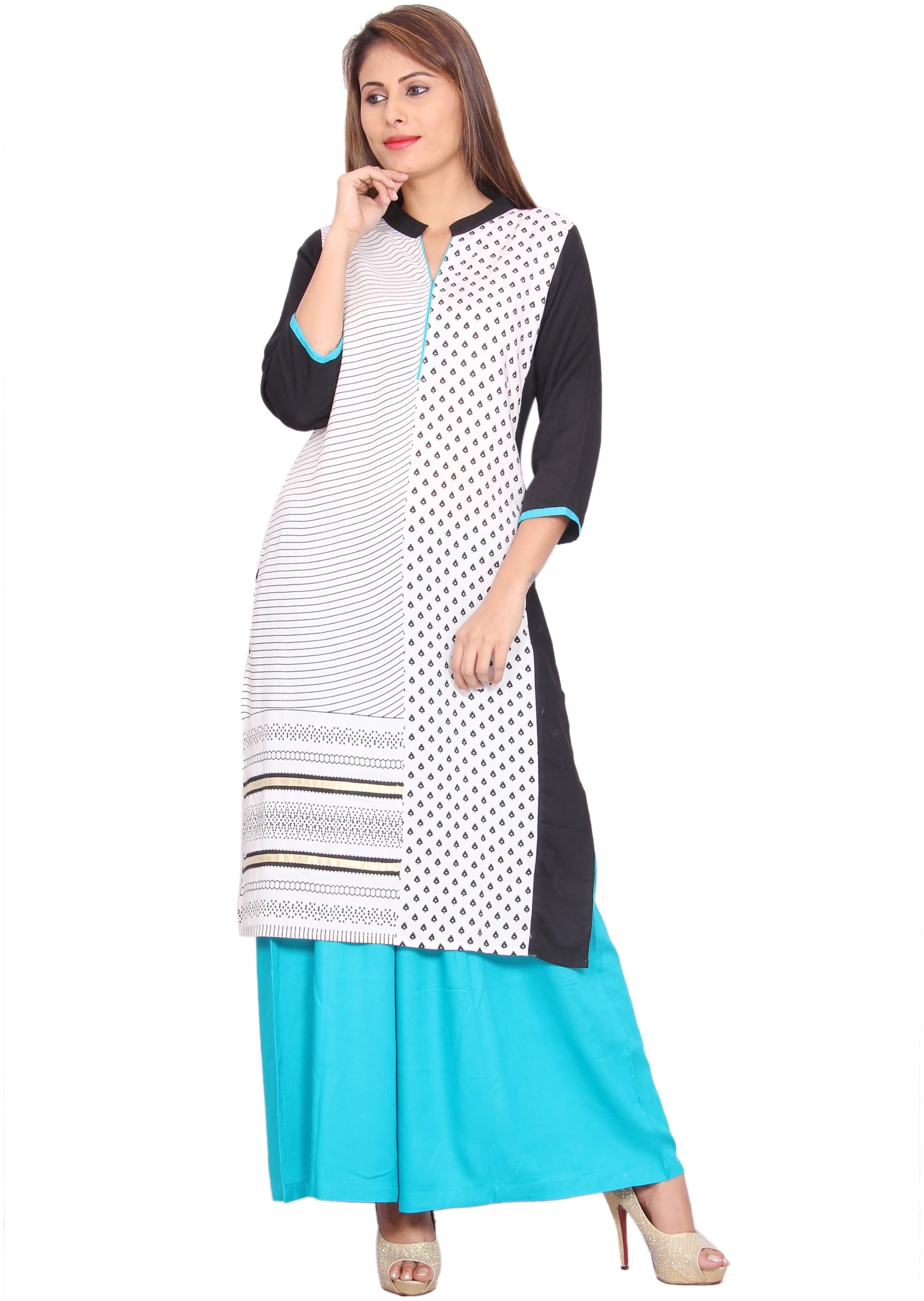 

Avanya Women Rayon Straight Kurta with Palazzo