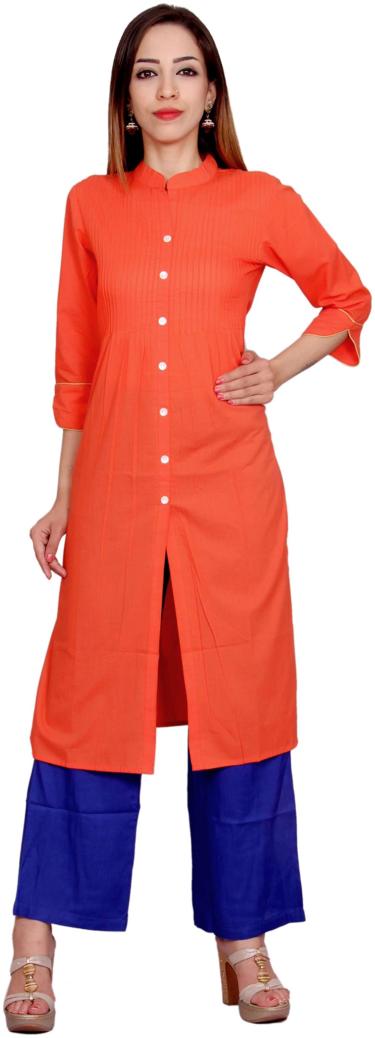 

Avanya Women Red Printed Straight Kurta