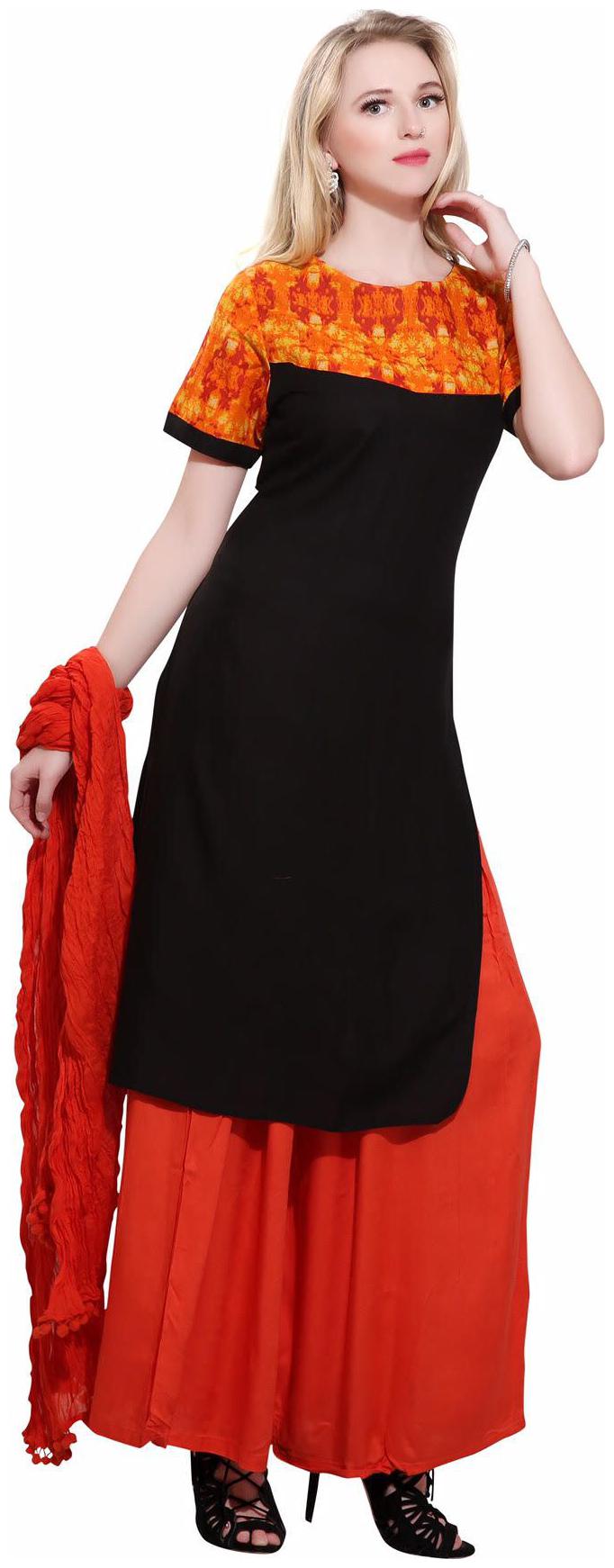 

Avanya Women Rayon Straight Kurta with Palazzo