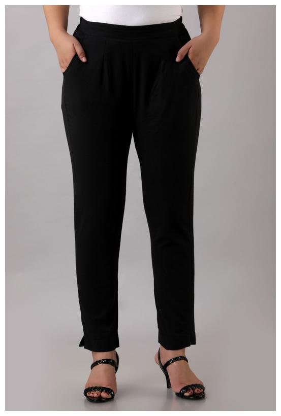 

Avinda Cotton Solid Black Color Trouser For Women