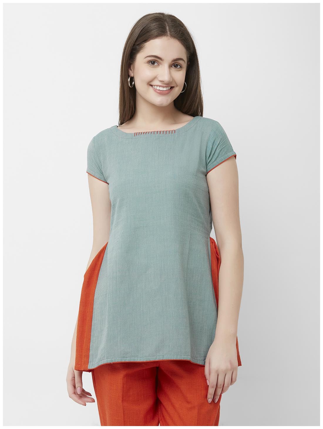 

ANVITA Women Striped Regular top - Green