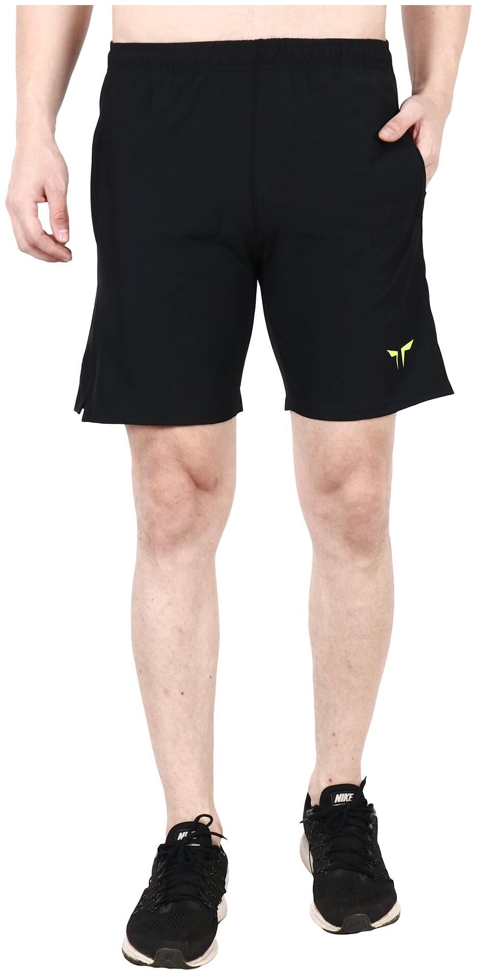 

Avvaro Men Black Lycra Solid Sports Shorts