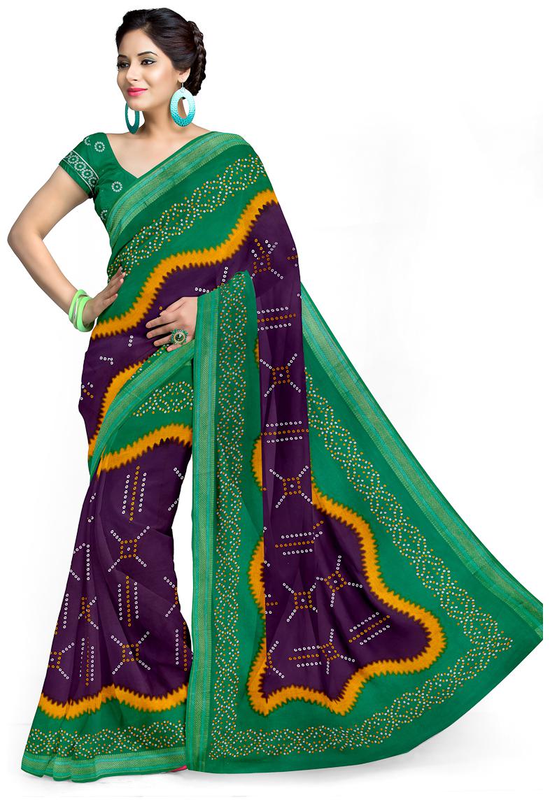 

Avyakta Fab Womens Multi Cotton Bandhani Print Saree