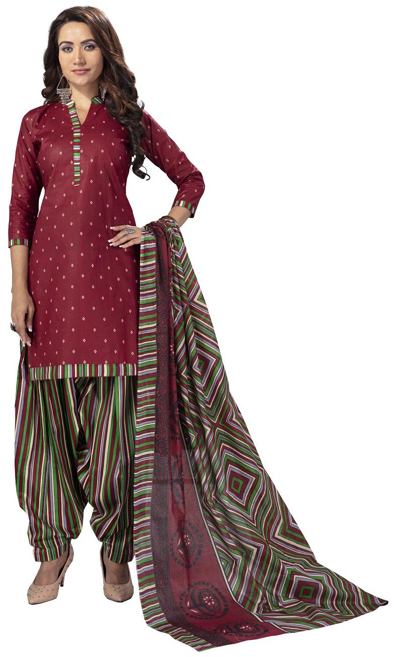 

Avyakta Fab Maroon Unstitched Kurta with bottom dupatta With dupatta Dress Material