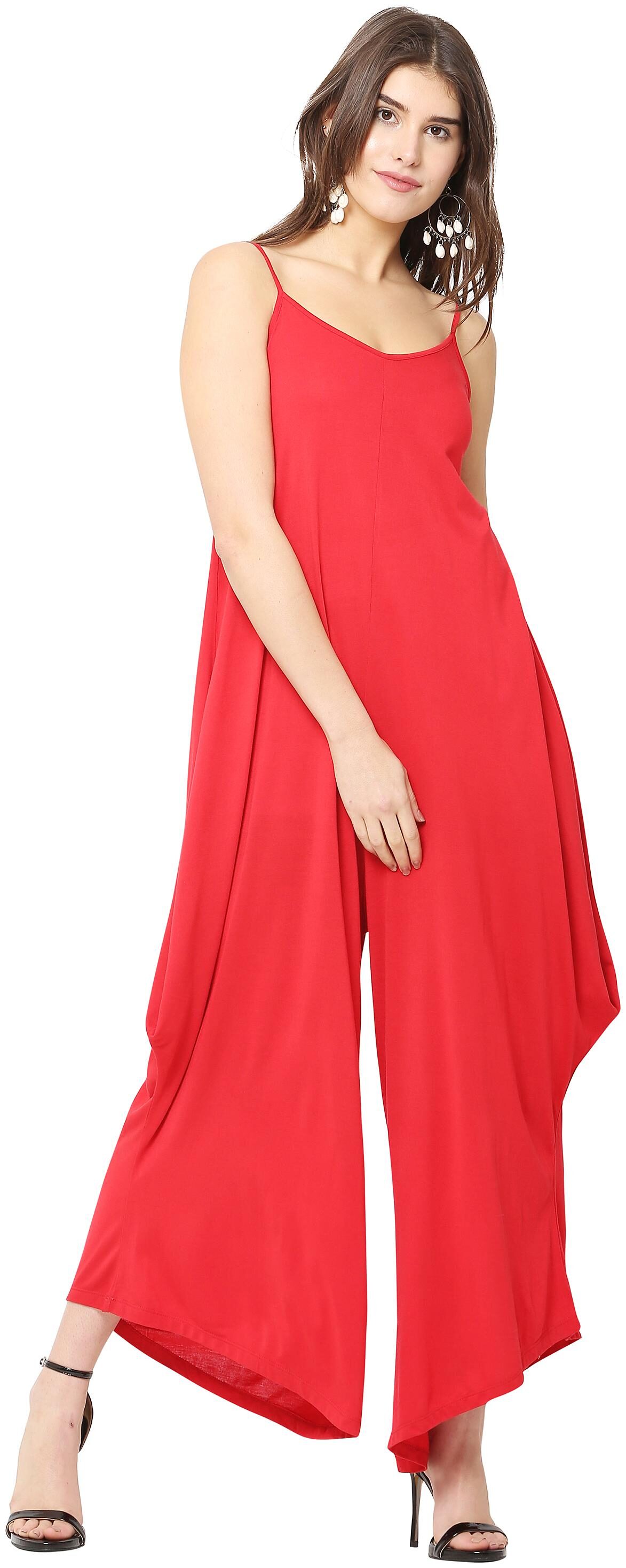 

Avyanna Solid Jumpsuit - Red