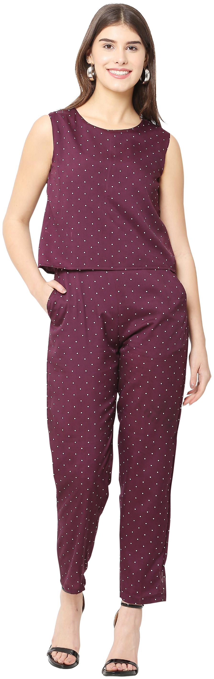 

Avyanna Polka dots Jumpsuit - Purple