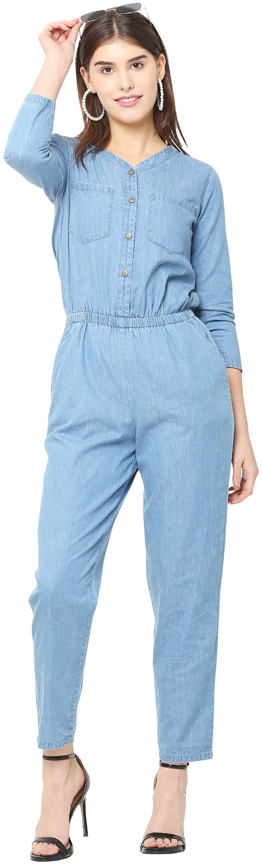 

Avyanna Solid Jumpsuit - Blue