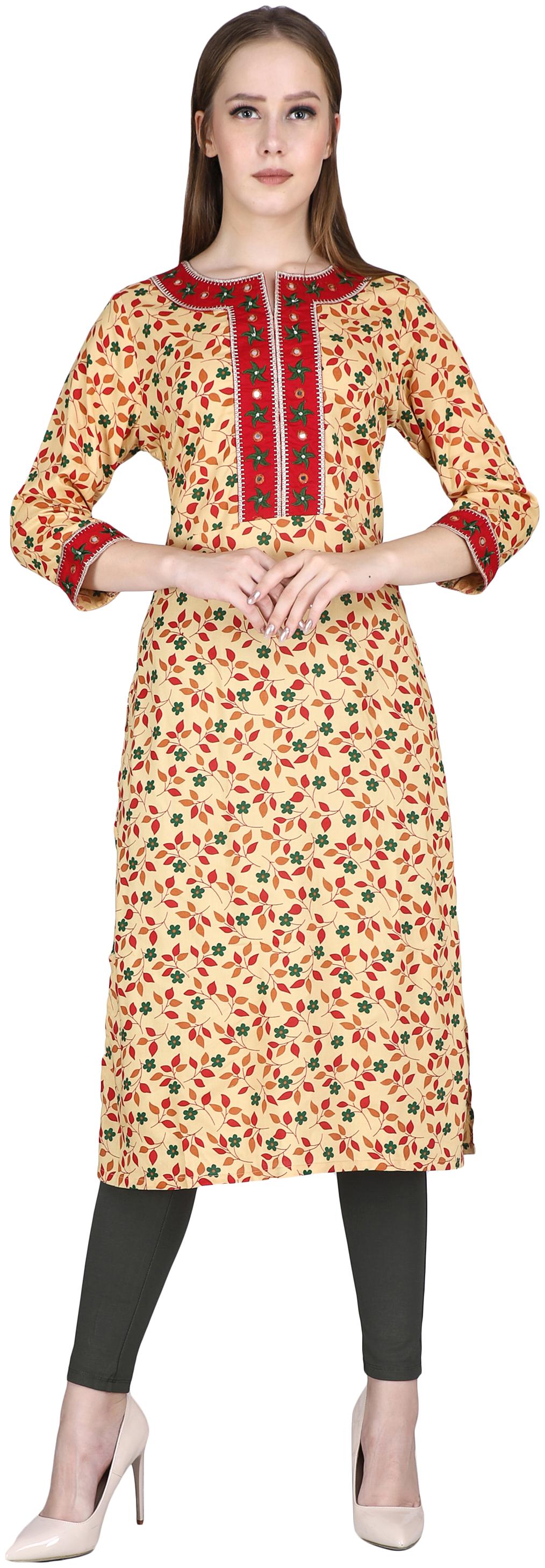 

Avyanna Women Multi Embroidered Straight Kurta