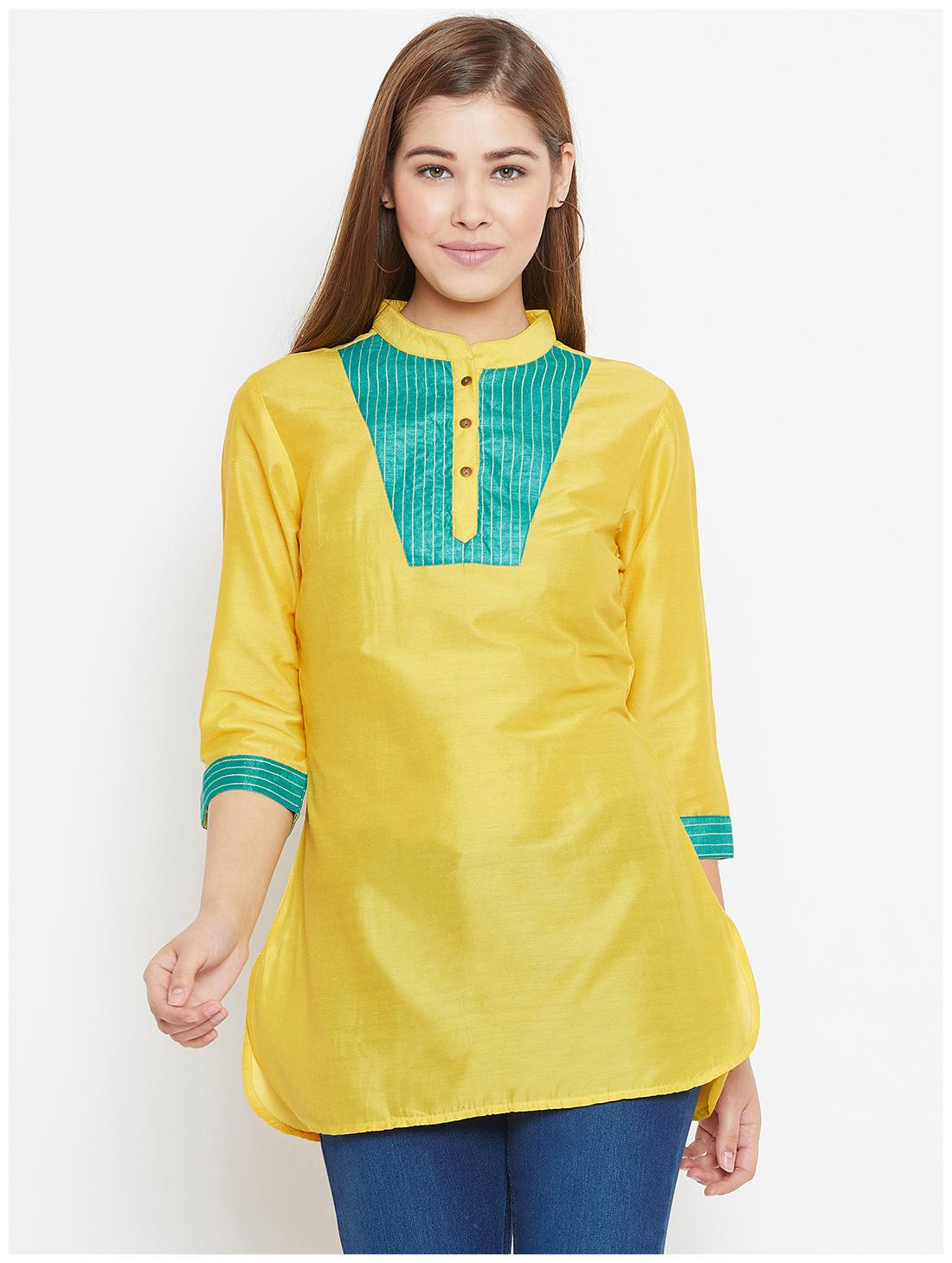 

Avyanna Women Embroidered Regular tunic - Yellow