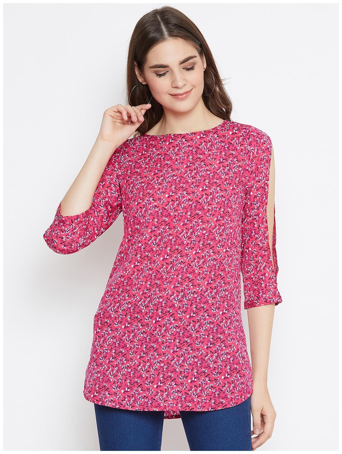 

Avyanna Women Floral Regular tunic - Pink