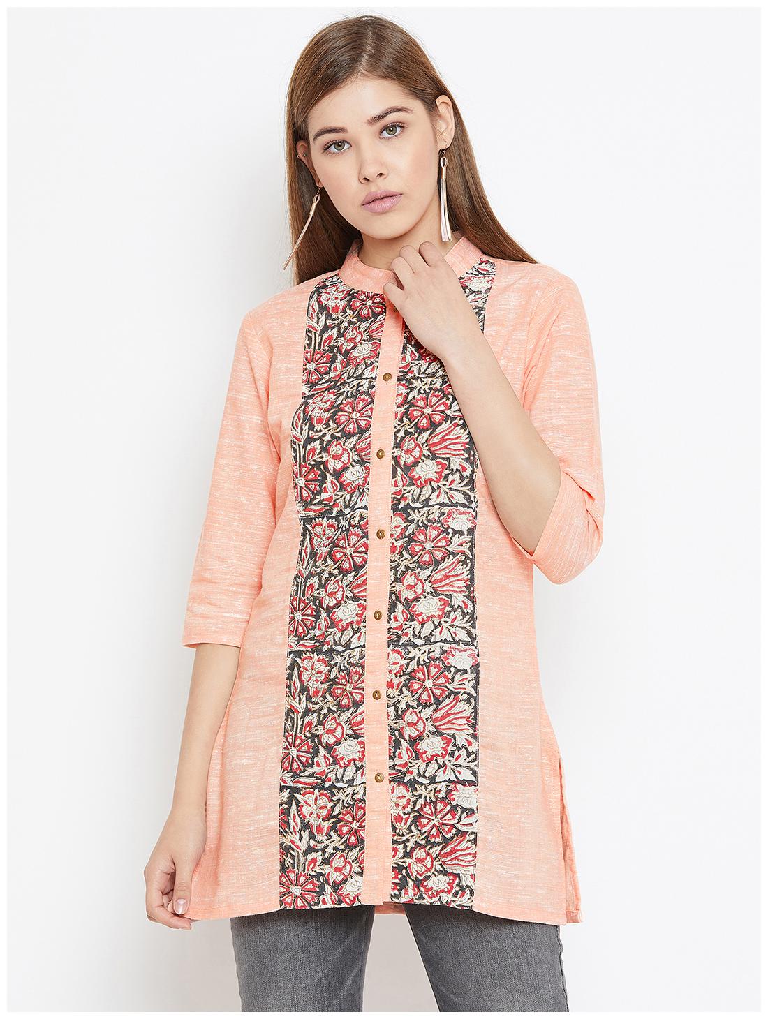 

Avyanna Women Floral Regular tunic - Peach