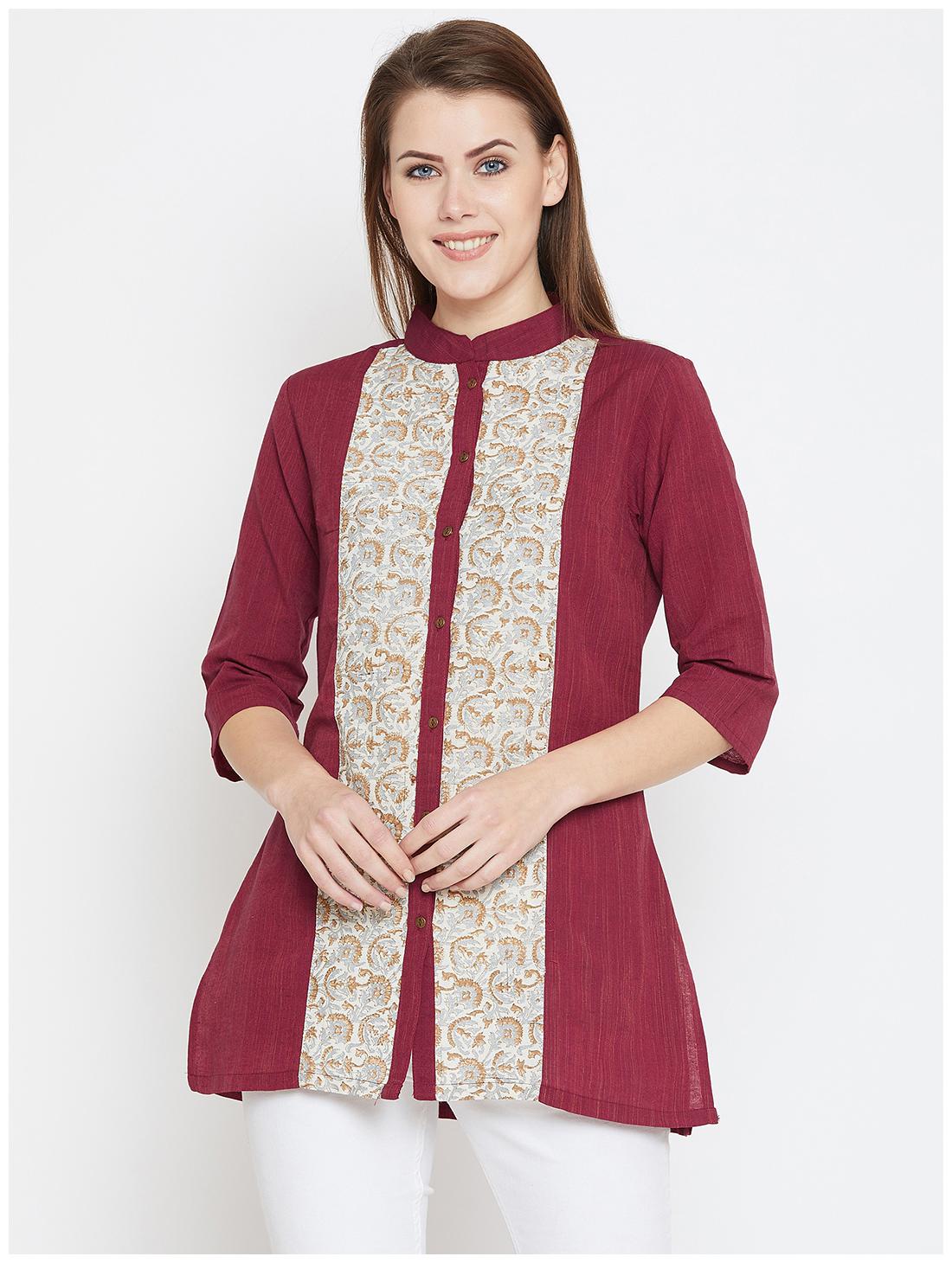 

Avyanna Women Floral Regular tunic - Maroon