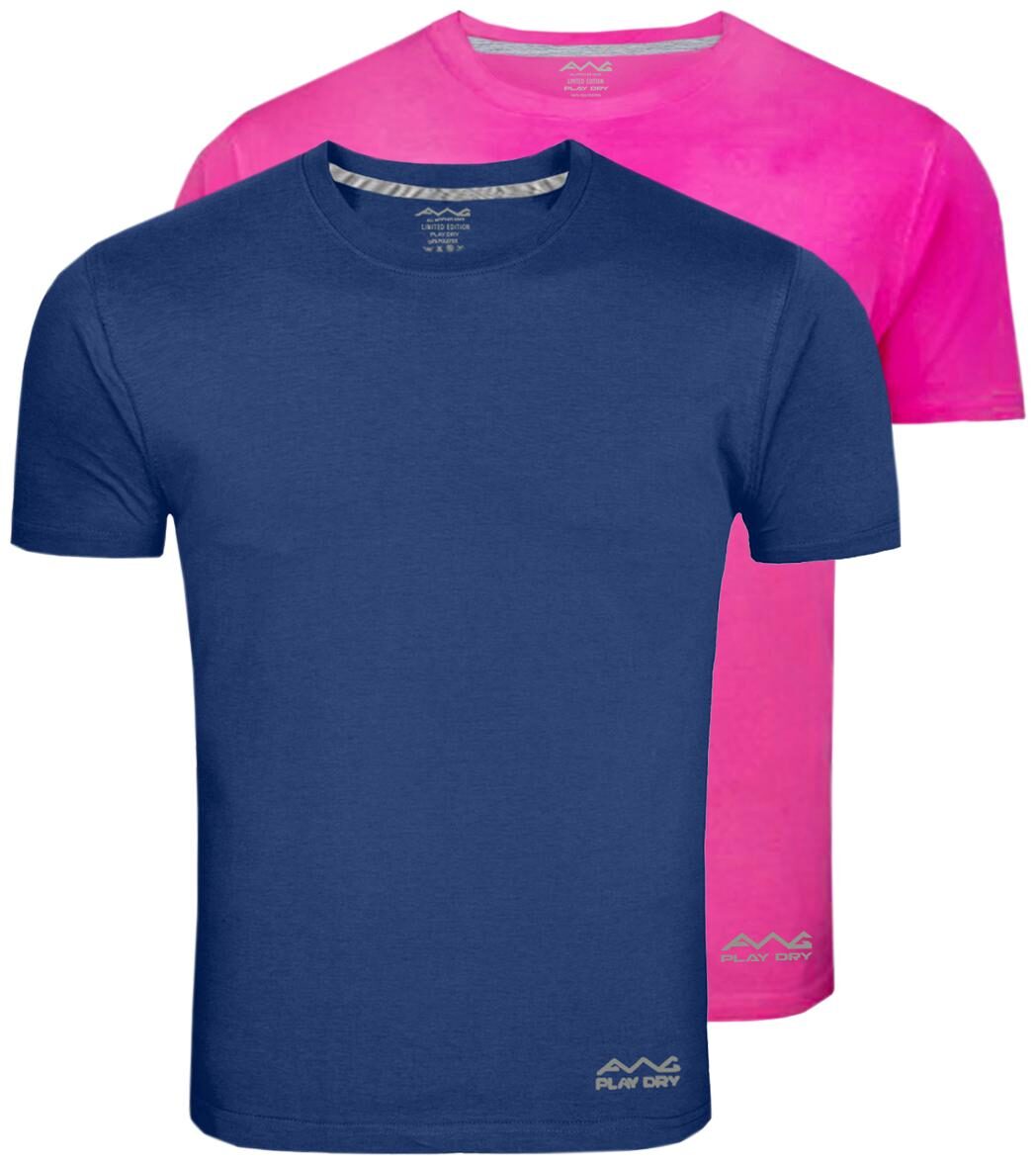 

AWG - All Weather Gear Men Blue Regular fit Polyester Round neck T-Shirt - Pack Of 2