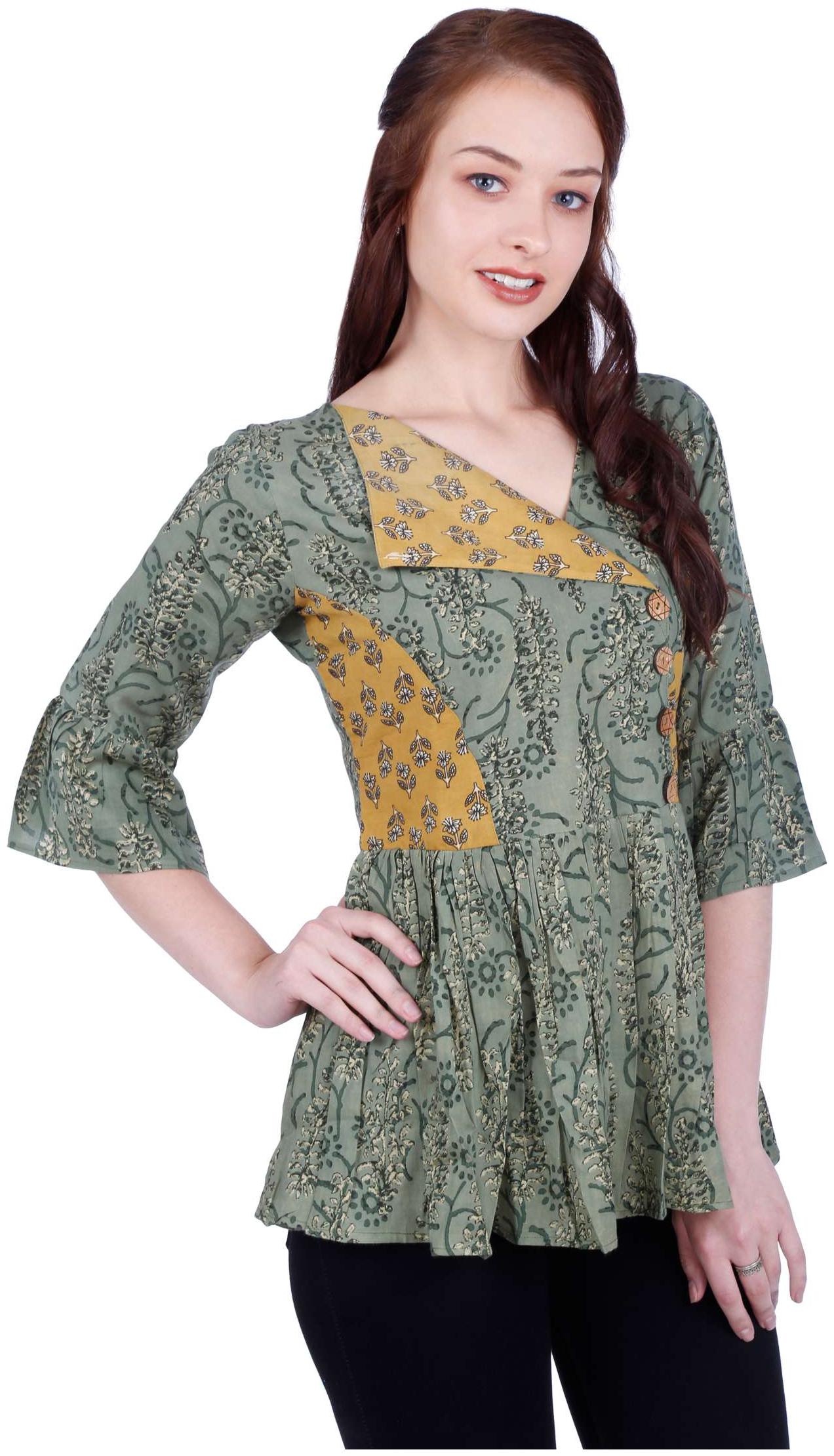 

AXPLORE Women Floral Fusion top - Green