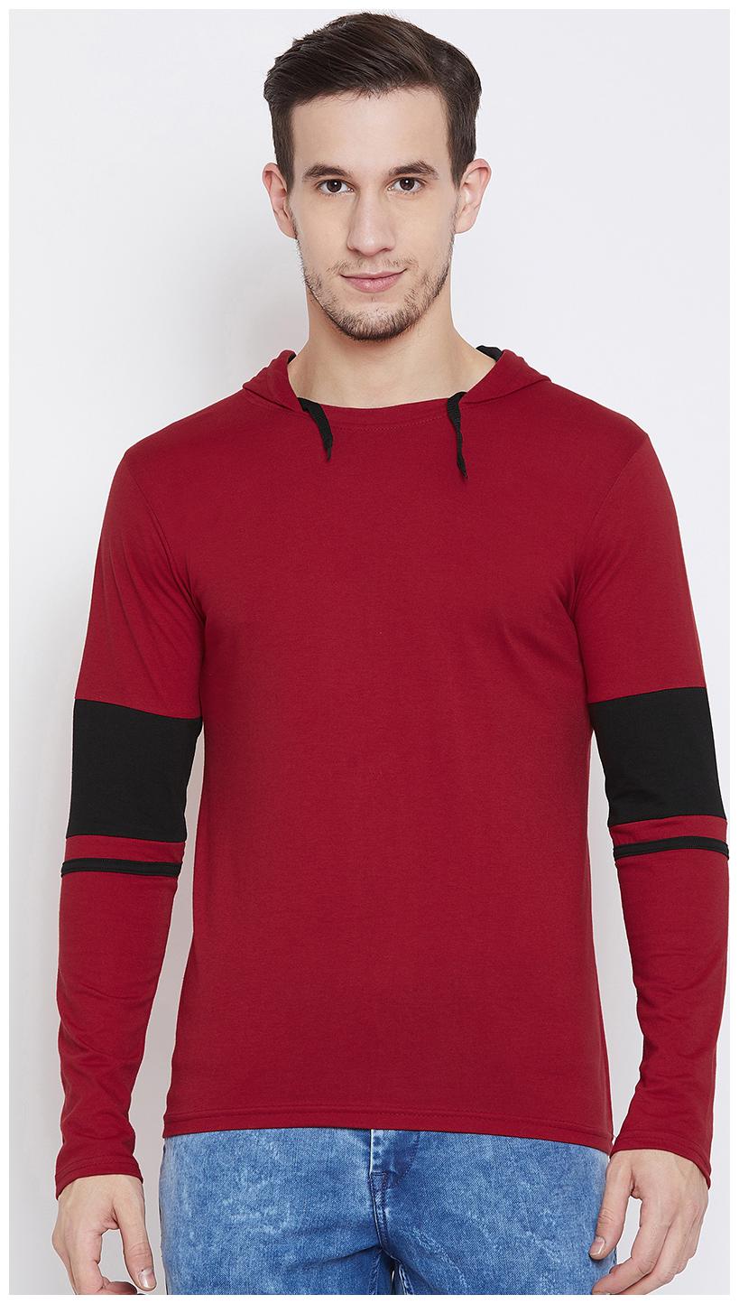 

Axxitude Men Maroon Regular fit Cotton Hood T-Shirt - Pack Of 1