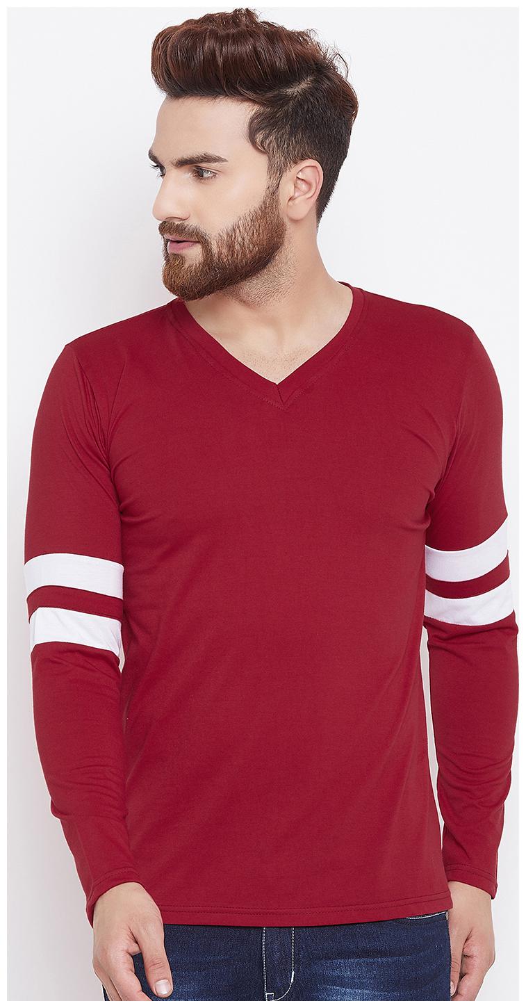 

Axxitude Men Maroon Regular fit Cotton V neck T-Shirt - Pack Of 1