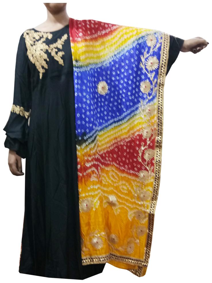 

AZAD DYEING Women Silk Banarsi Dupatta for Women Girls Multi