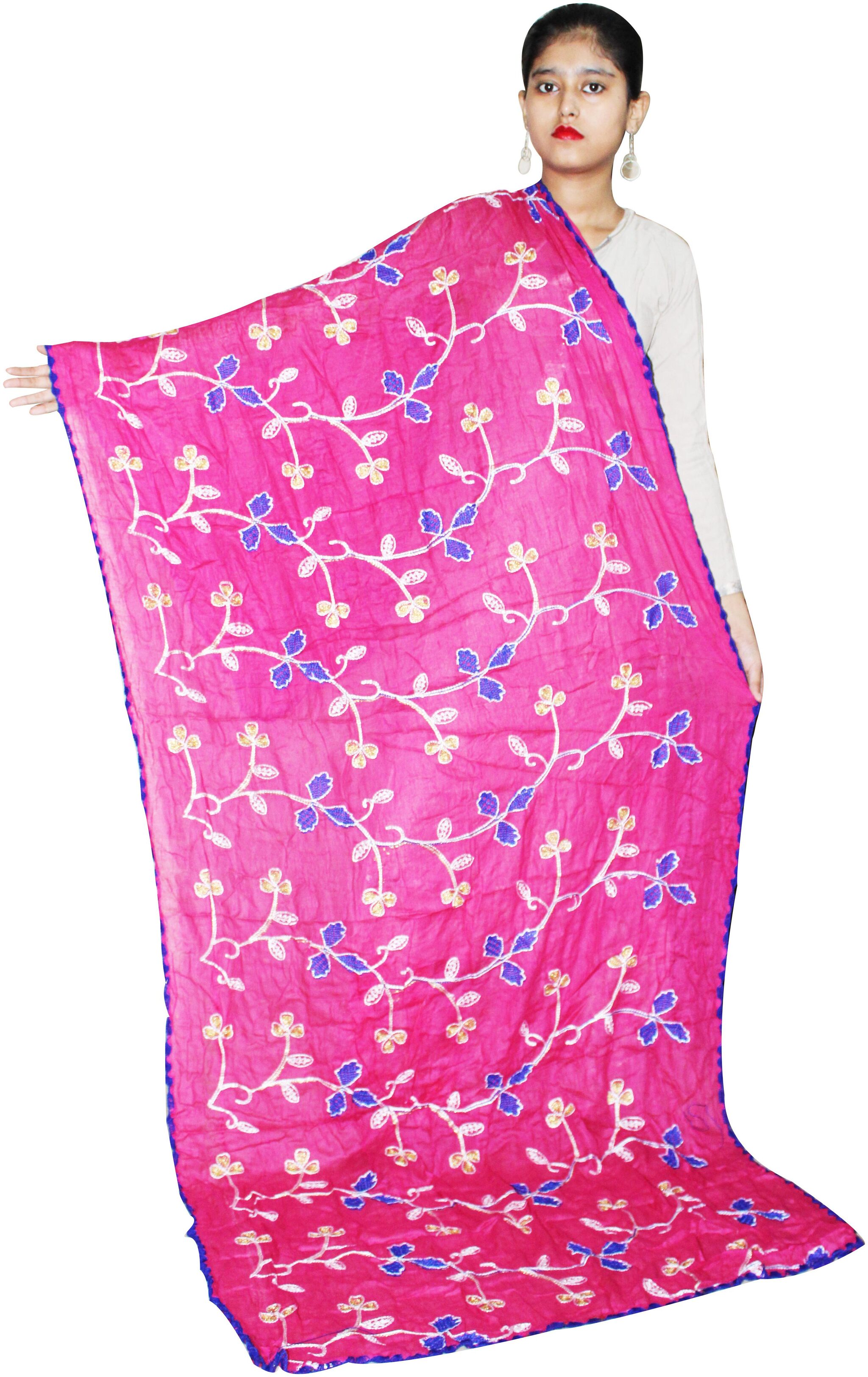 

AZAD DYEING Women Dupatta Cotton Mix Match Pink