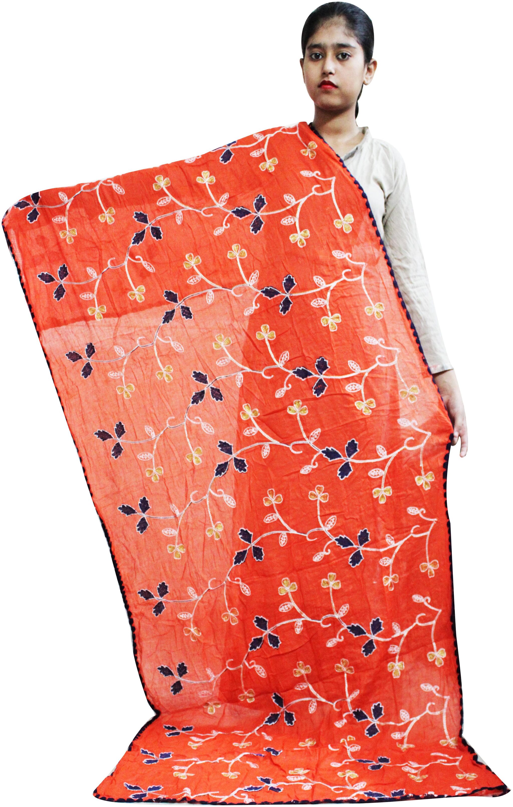 

AZAD DYEING Women Cotton Dupatta for Women Orange color