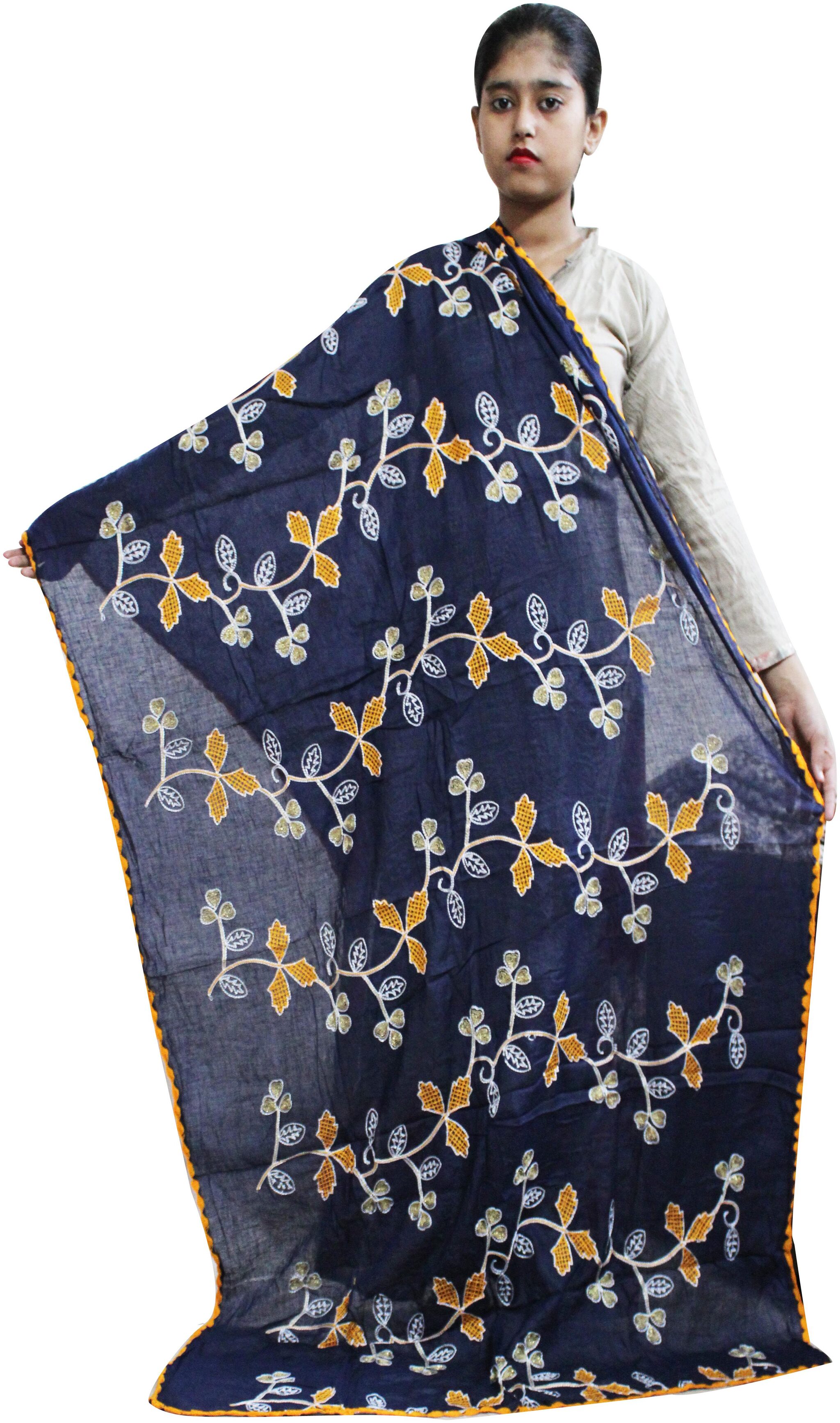 

AZAD DYEING Women Dupatta Cotton Mix Match Blue